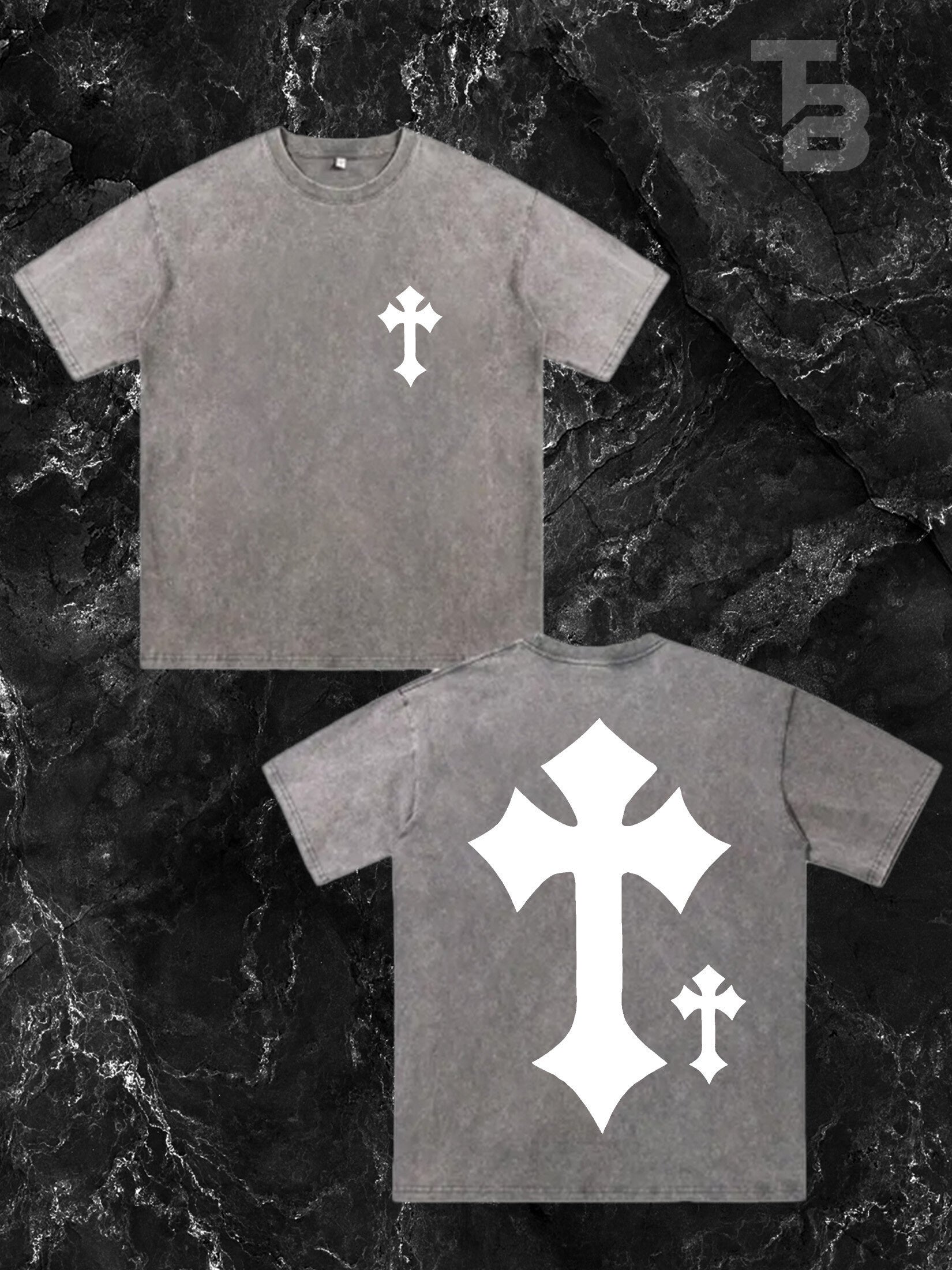 Vintage Distressed Washed 100% Cotton T-Shirt - Casual Short Sleeve Round Neck Tee with Geometric Print, Relaxed Fit for Casual Attire, Year-Round Essential (s)