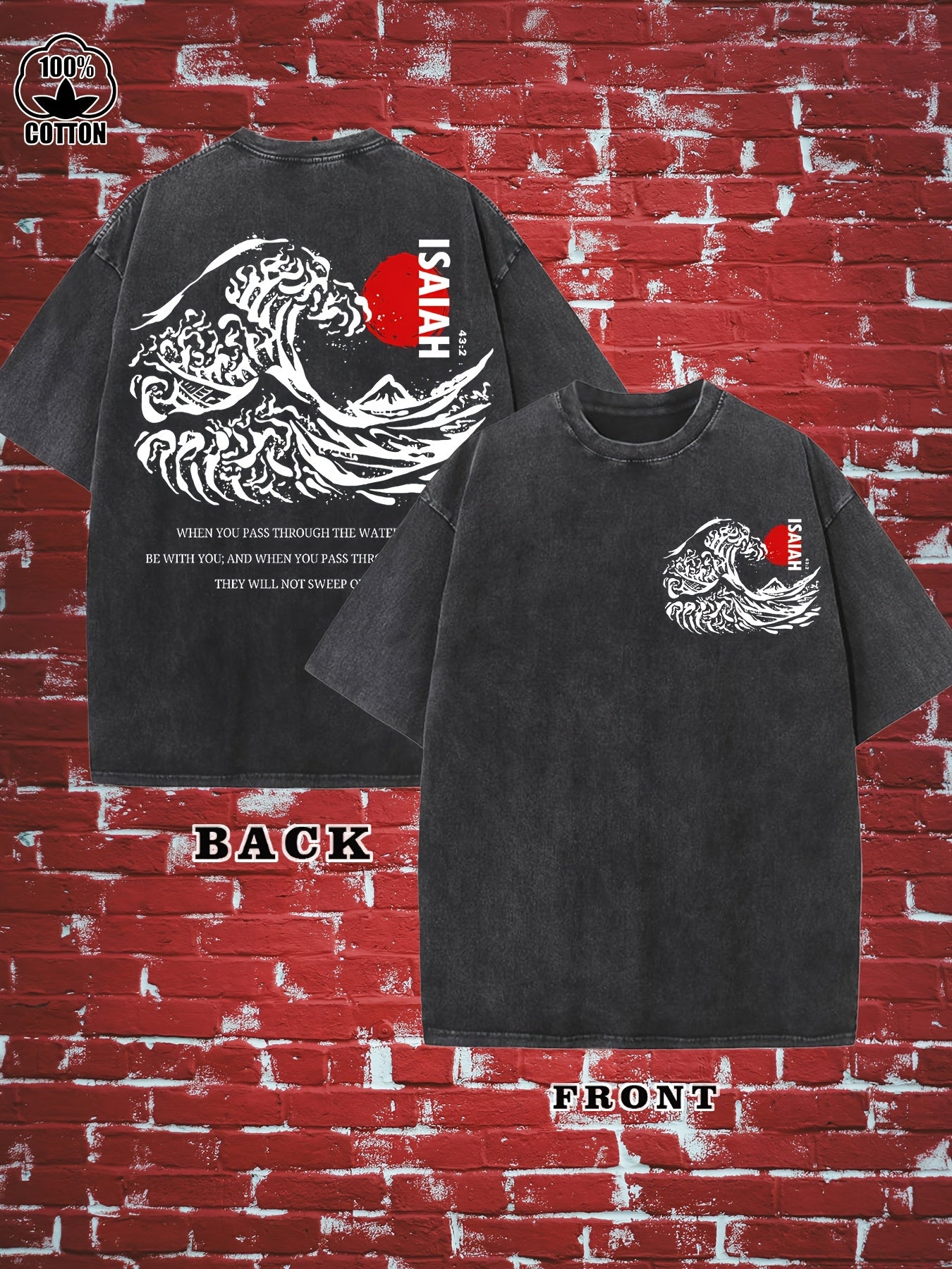 Men's 230g Heavyweight 100% Cotton T-Shirt - Y2K Retro Washed Soft Distressed Vintage Streetwear Style Short Sleeve Round Neck Casual Summer Tee for Daily Wear