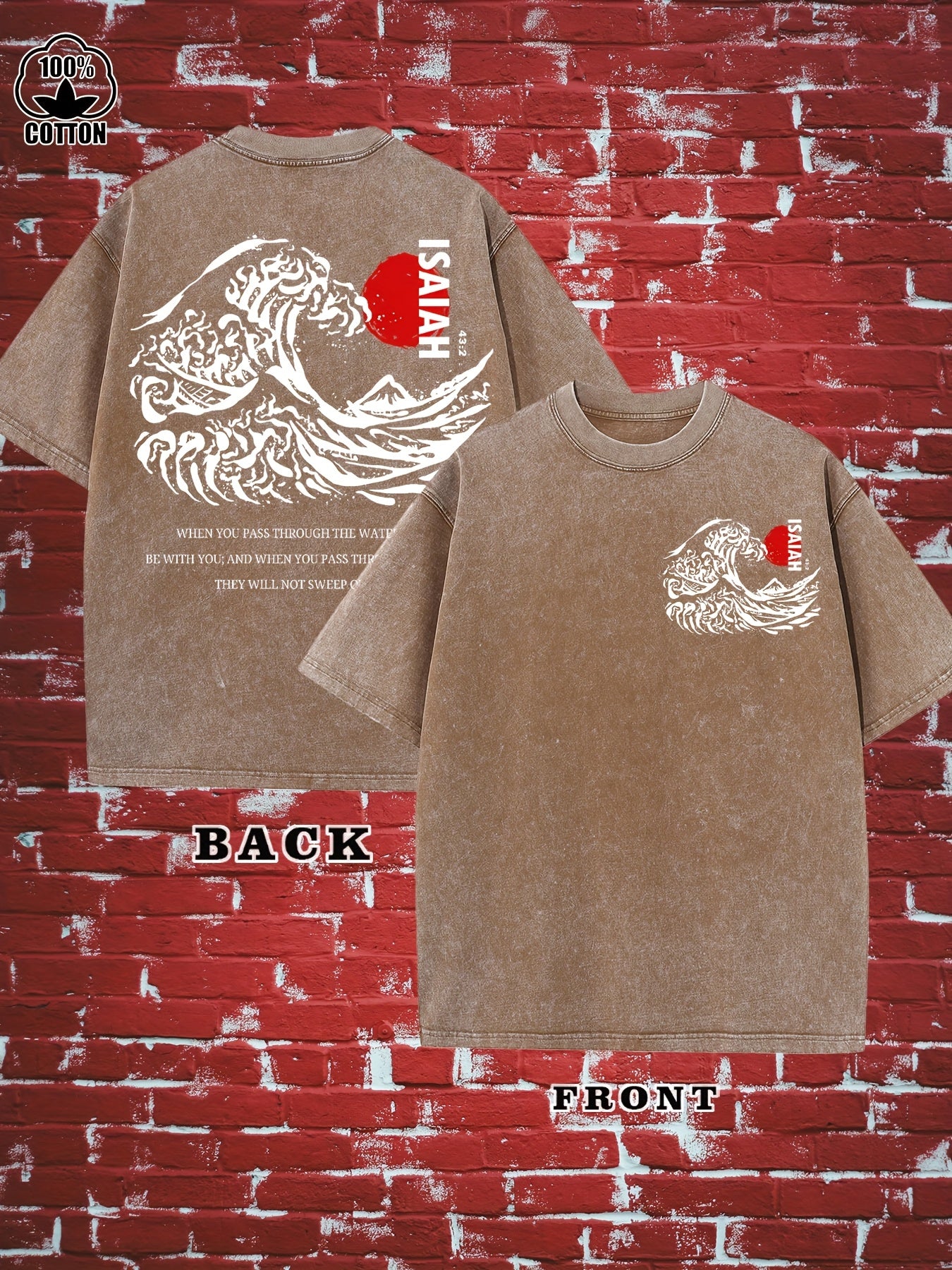 Men's 230g Heavyweight 100% Cotton T-Shirt - Y2K Retro Washed Soft Distressed Vintage Streetwear Style Short Sleeve Round Neck Casual Summer Tee for Daily Wear