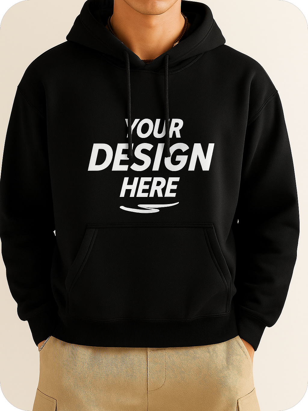 Men's Hooded Sweatshirt with Drawstring and Fleece Lining