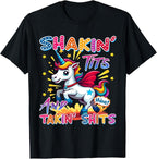 100% cotton Shakin' Tits and Takin Shits Funny Unicorn Dirty Adult Humor T-Shirt