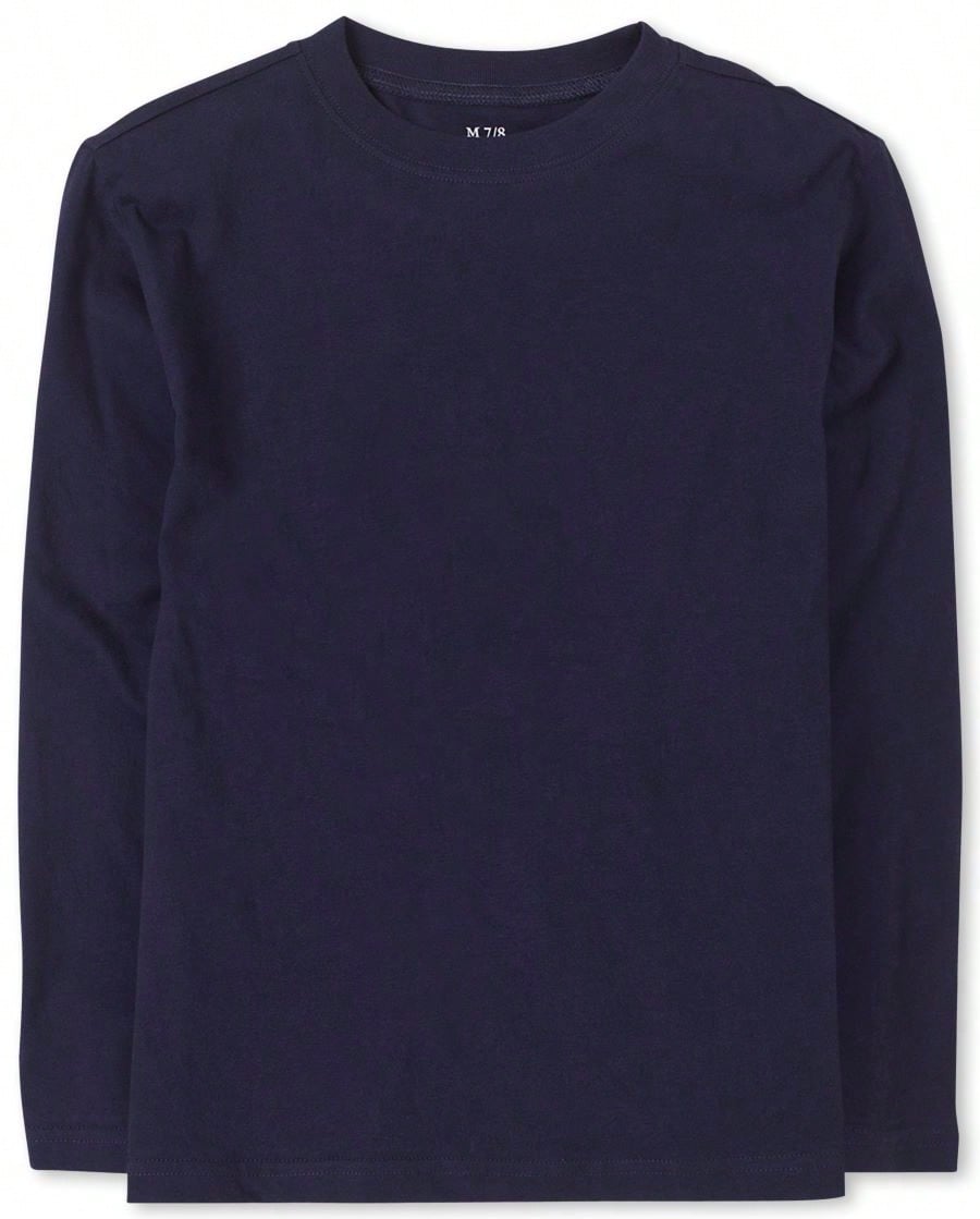 The Children's PLACE Boys Long Sleeve Navy Black Gray Cotton Tee Shirt 3-Pack1:1
