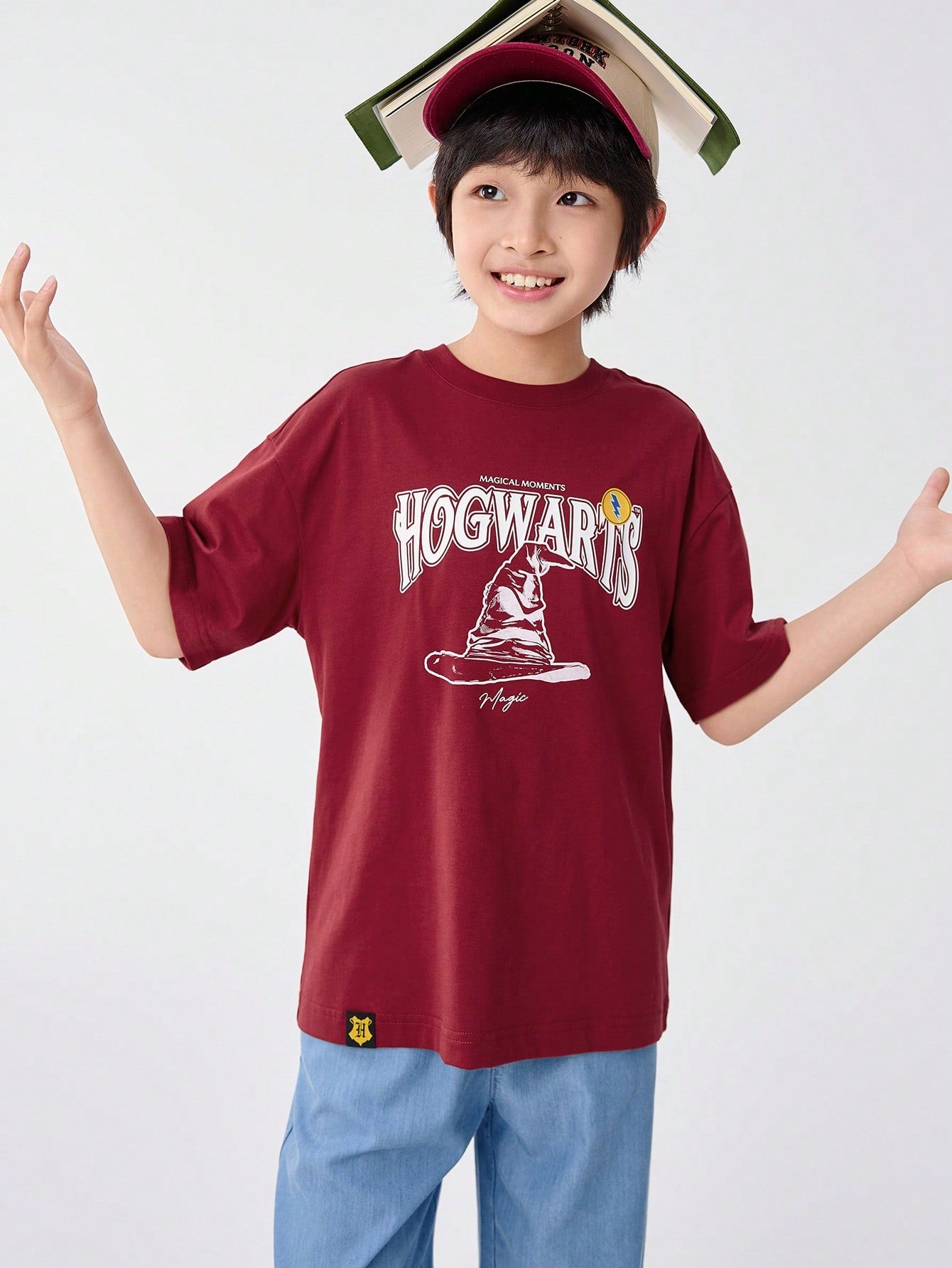 Balabala Kids Tween Boys' Short-Sleeve T-Shirt, Classic Letter Design T-Shirts1:1