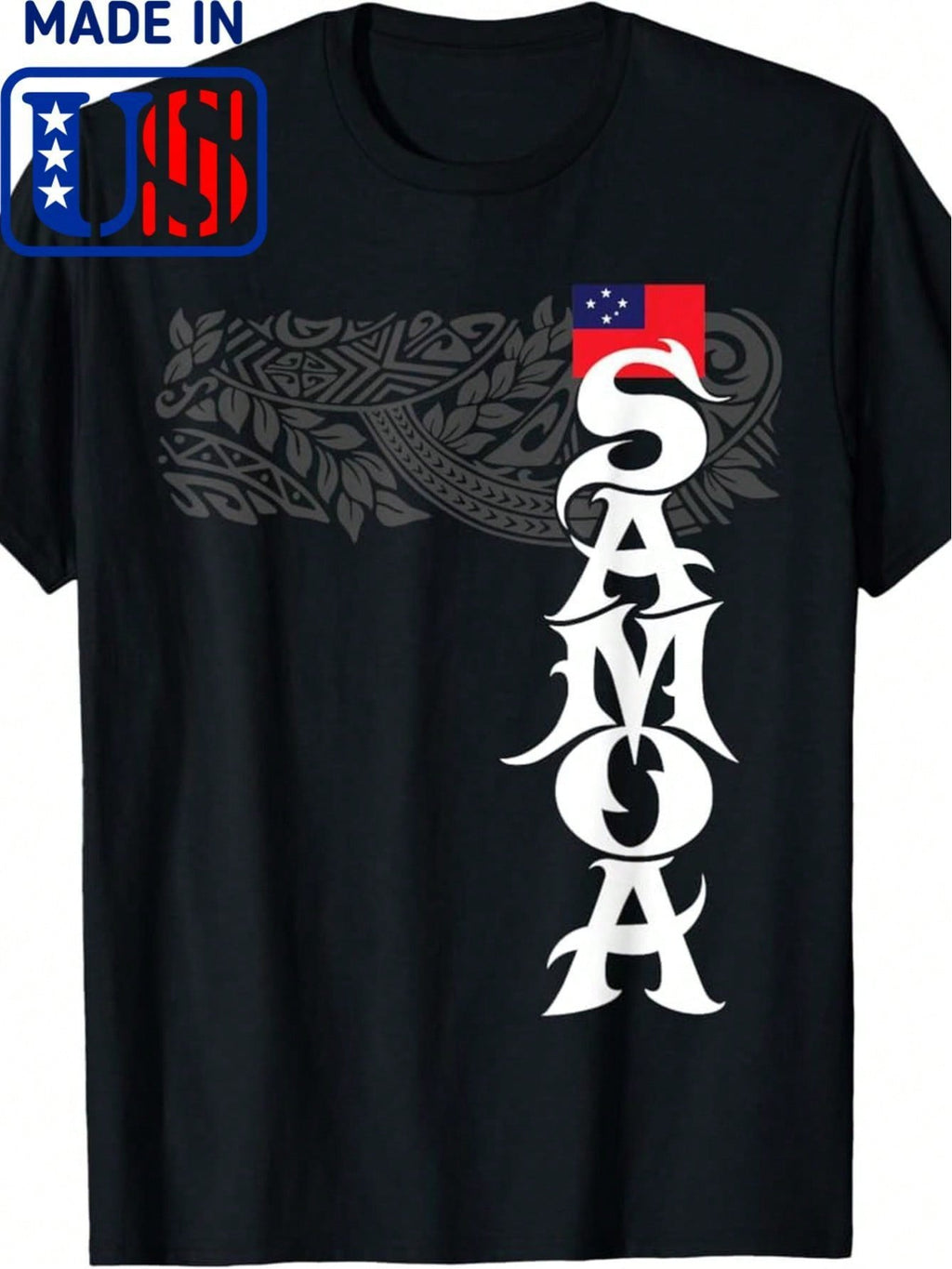 100% Made In USA, 180g American Samoa Shirt  Samoa Island Polynesian Samoan T-Shirt,Short Sleeved Shirt, Essential For Summer And Spring, Loose Casual Round Neck, Men's Letter Printed T-Shirt, Suitable For Sports Enthusiasts
