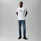 Calvin Klein Men's Signature White Logo Tee | Breathable Cotton Relaxed Fit (40DC813_103) | Limited Stock1:1