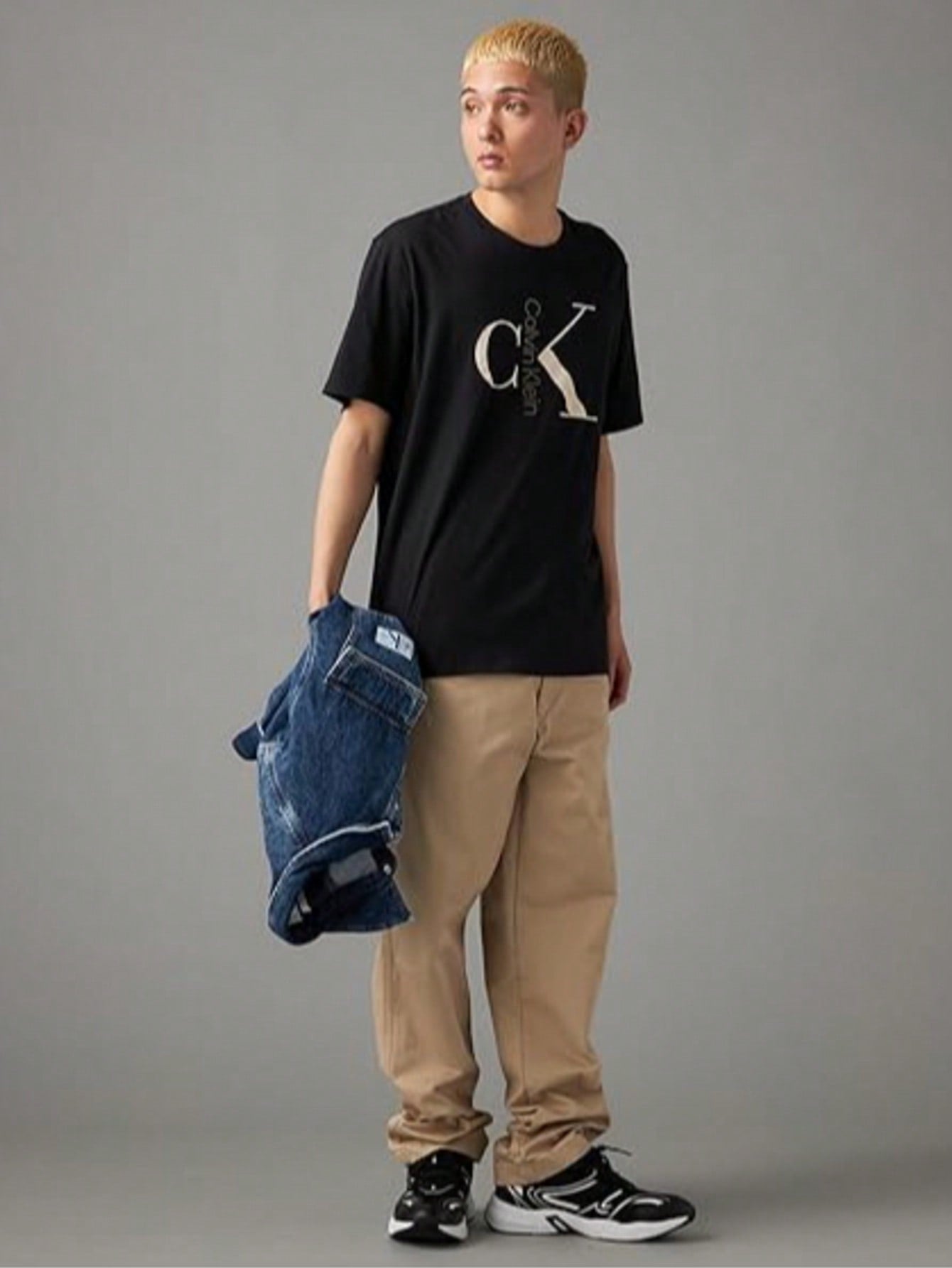 Calvin Klein Men's Monogram Logo Crewneck Tee | Style 40KC829_010 | Premium Cotton Jersey T-Shirt1:1