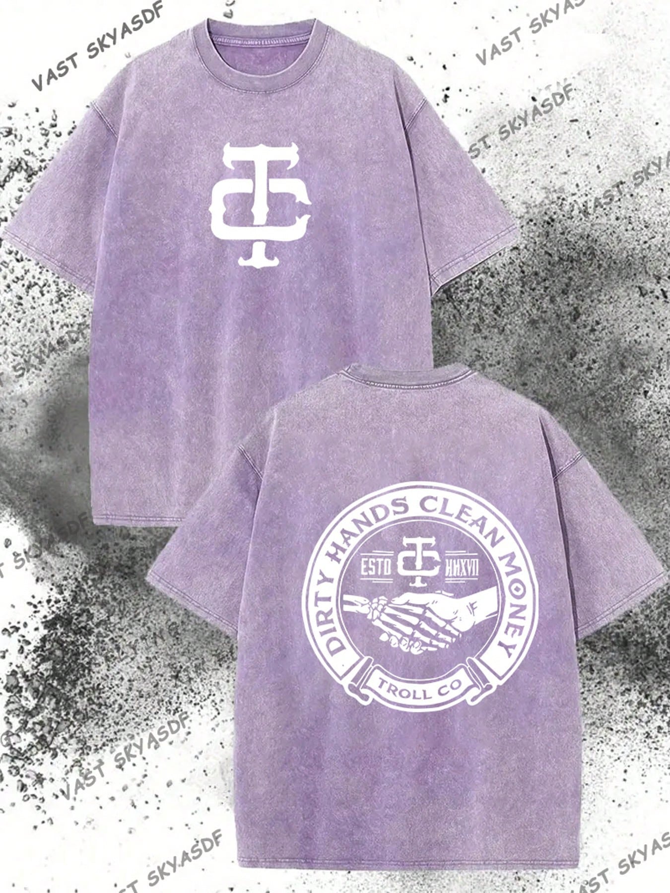 230g Washed, Dirty Hands And Clean Money Printed Men's Summer T-Shirt, High-Quality Wax Printed Cotton All Season Casual T-Shirt, Suitable For Street And Outdoor Activities, Perfect Gift For Festivals