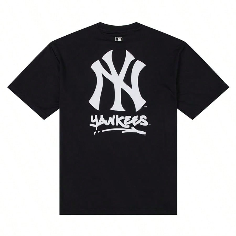 MLB Men's And Women's T-Shirts BASIC MEGA LOGO OVER FIT WATER T-SHIRTS Daily Casual Outdoor Sports Comfortable Soft Short-Sleeved T-Shirt 3ATSB0853-50BKS1:1