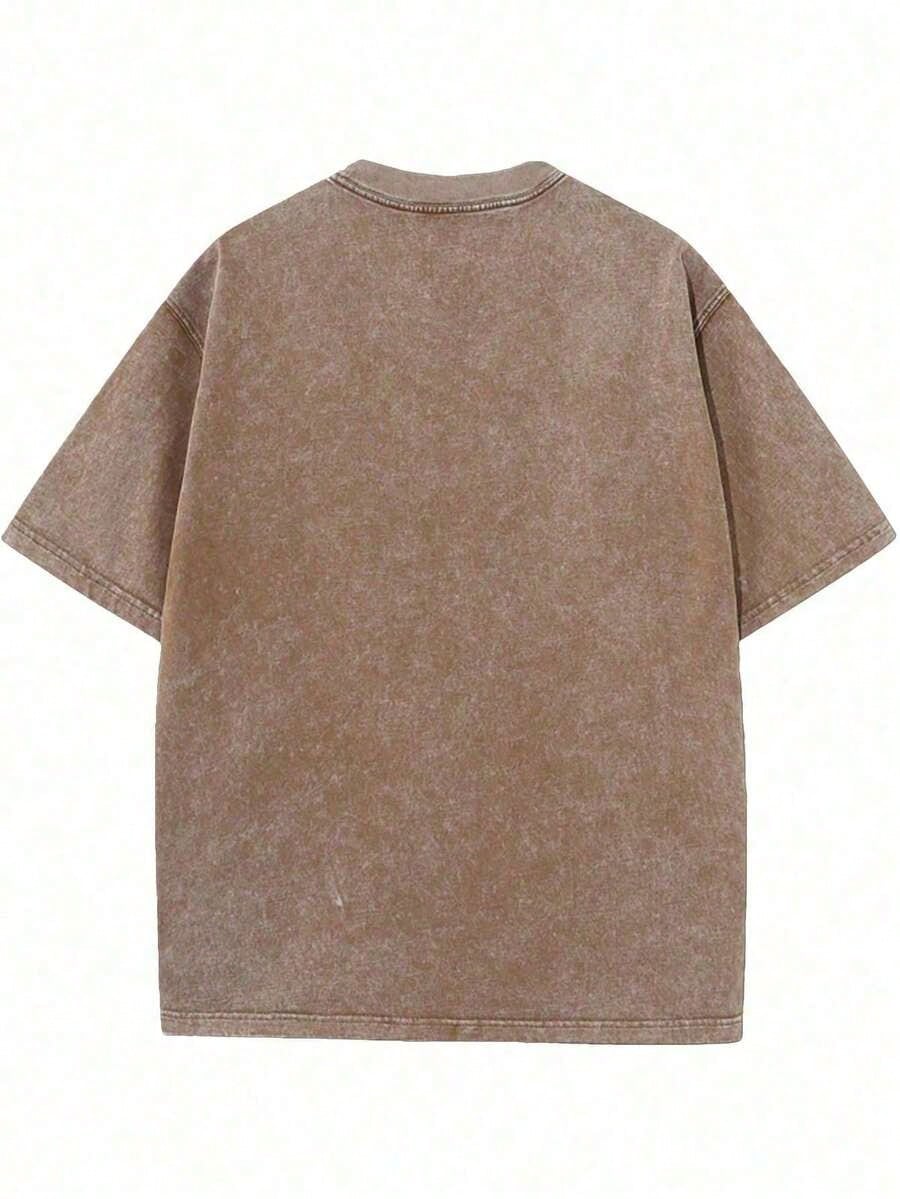 1 Korn Printed T-Shirt, Men's Retro Washed Cotton T-Shirt, 230G Double-Sided Retro Street Clothes, Casual Round Neck Summer Shirt, Perfect Gift Idea, Casual Street Clothes Street Style Clothes Washed Cotton Fabric. Vibrant Neon Cotton Round Neck Abstract