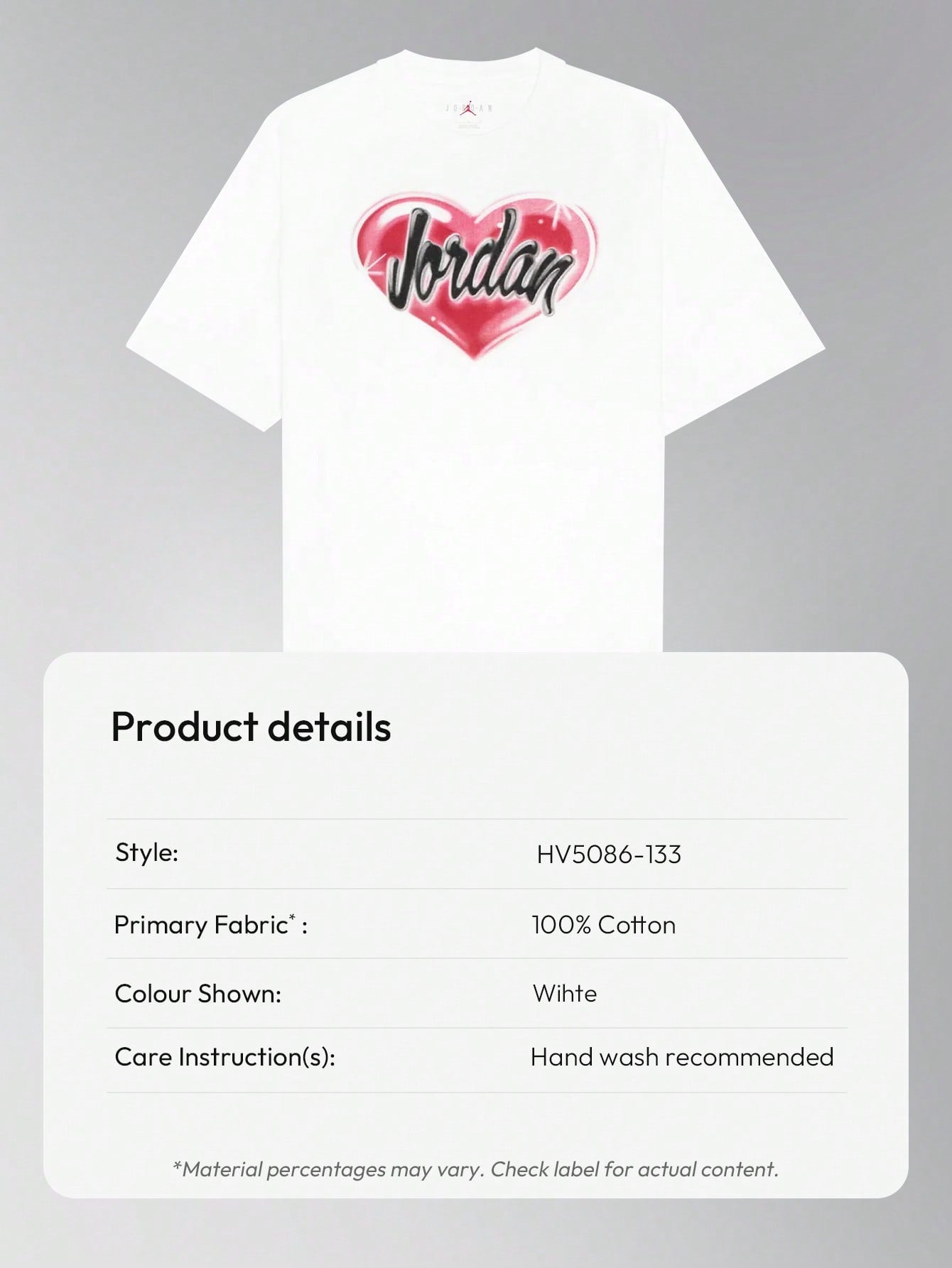 Jordan Wmns Heart Airbrush Graphic Tee1:1