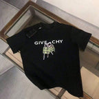 Bestselling Summer Men's T-Shirt1 PcsLZJSHOP-2025gicechy Loose Summer Casual Light Luxury Short Sleeve Top New Round Neck Printed Same Style Letter Unisex T-Shirt180g 100% Cotton,Summer Clothes1:1