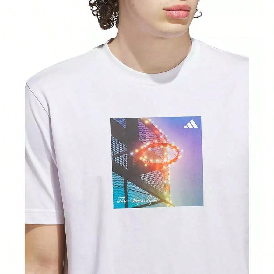 Adidas Men's 3-Stripes Lights Hoops Graphic Crewneck T-Shirt |  | Men Sports Tees & Tanks1:1