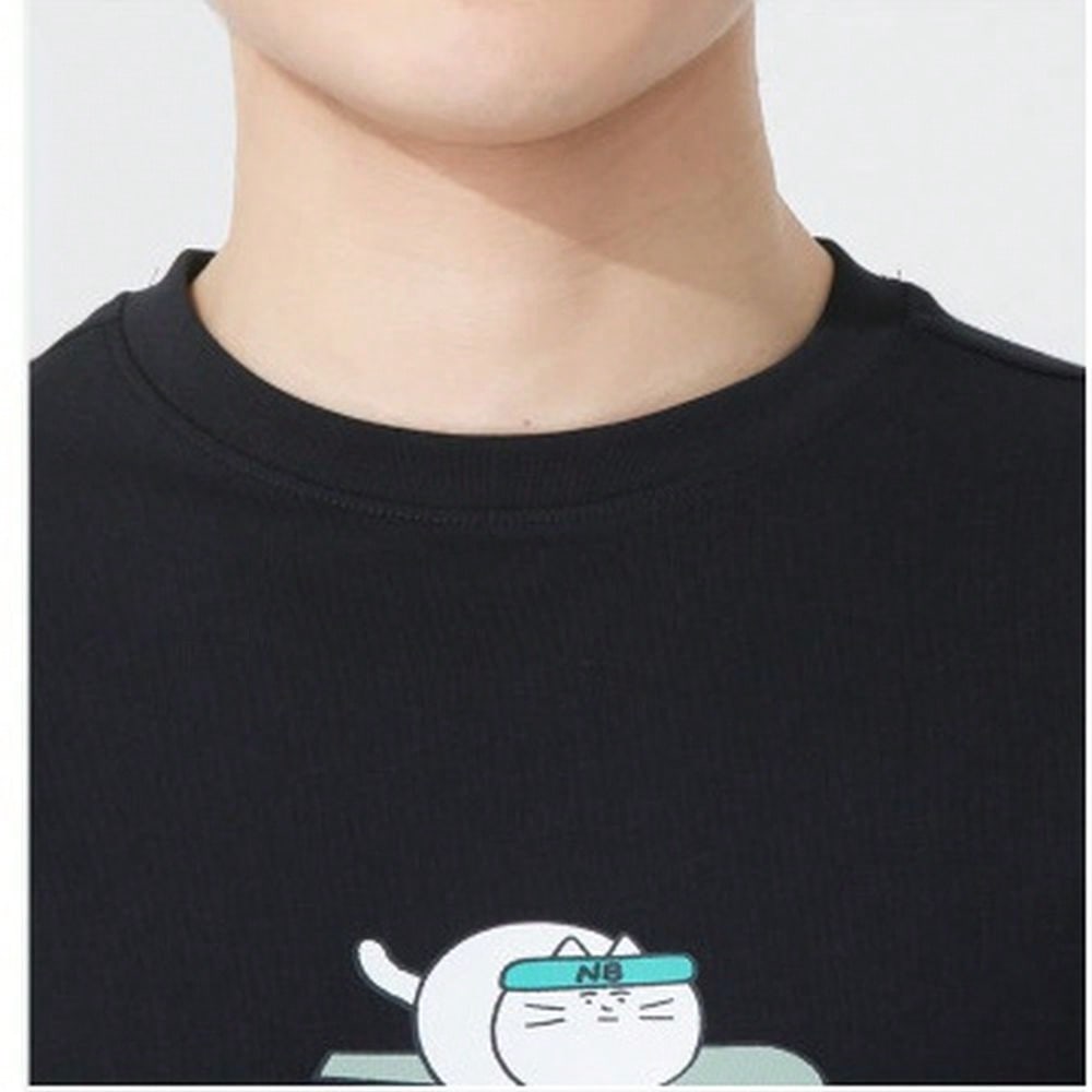 New Balance Summer New Collection Men's And Women's Sporty Casual Round-Neck Short-Sleeved T-Shirt AMT52340-BK1:1