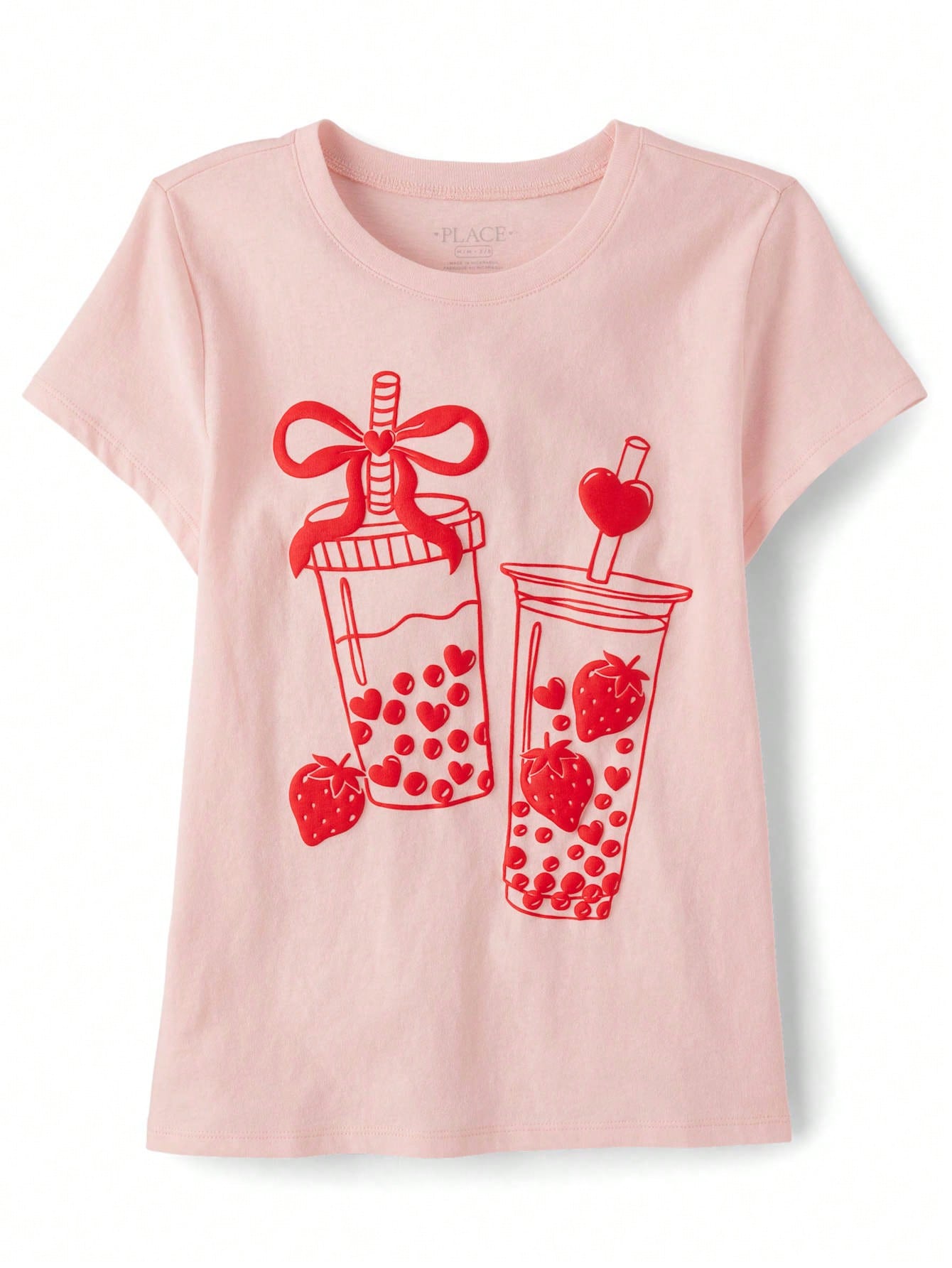 The Children's PLACE Girls Valentine's Day Boba Love Graphic Tee1:1
