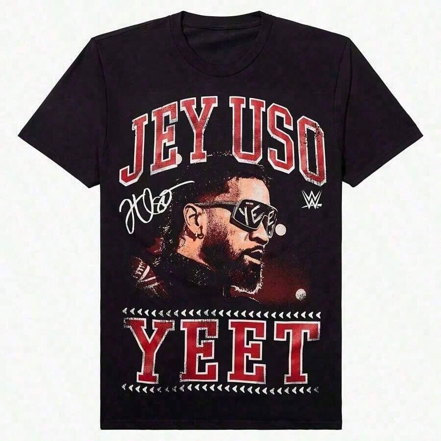 New Product  180g Pure Cotton WWE Jey Uso Yeet T-Shirt _ _ Printed Summer Luxury Brand Cotton Men's And Women's T-Shirt Short Sleeve-Premium Cotton Graphic Printed Round Neck T-Shirts-365T High Quality1:1