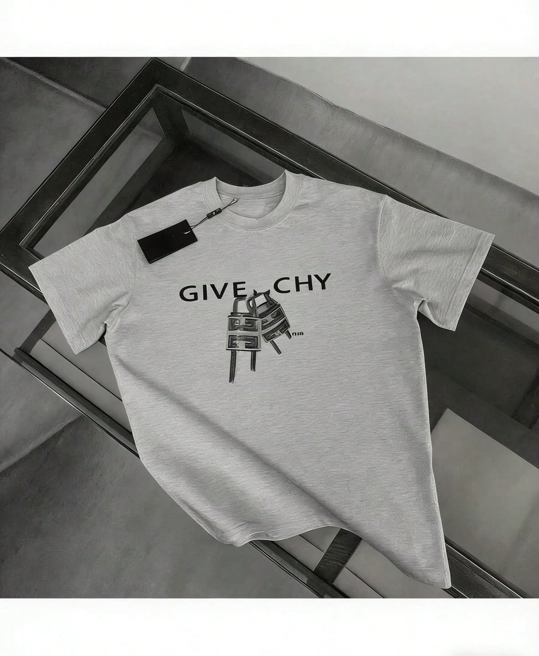 Bestselling Summer Men's T-Shirt1 PcsLZJSHOP-2025gicechy Loose Summer Casual Light Luxury Short Sleeve Top New Round Neck Printed Same Style Letter Unisex T-Shirt180g 100% Cotton,Summer Clothes1:1