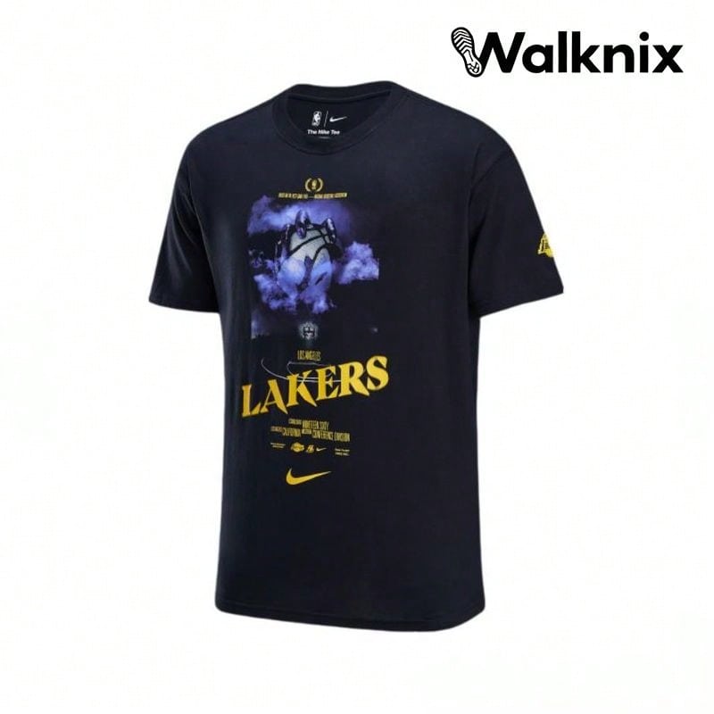 Nike X Courtside  Letter Logo Print Casual Round Neck Fashion Short Sleeve T-Shirt Black Tops Men1:1