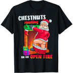 Chest Nuts Roasting Funny Naughty Santa Dirty Food Pun Xmas T-Shirt