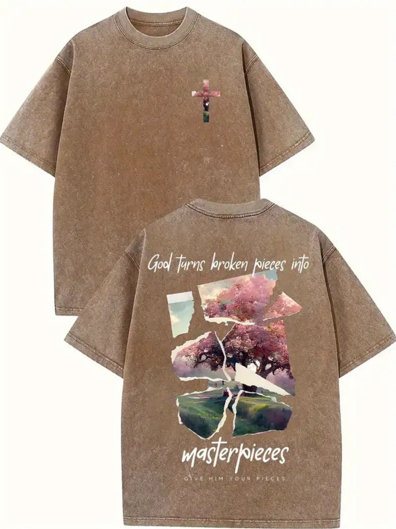 Men's Heavyweight 230gsm Vintage Washed Cotton T-Shirt - Thick Pure Cotton Round Neck Short Sleeve, Loose Fit Casual Streetwear Tee for Spring Summer & Year-Round Layering