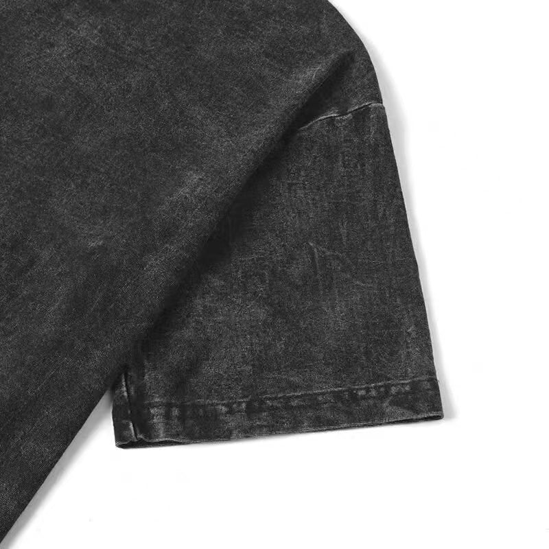 Fashionable 100% Cotton Washed Distressed Colored T-Shirt