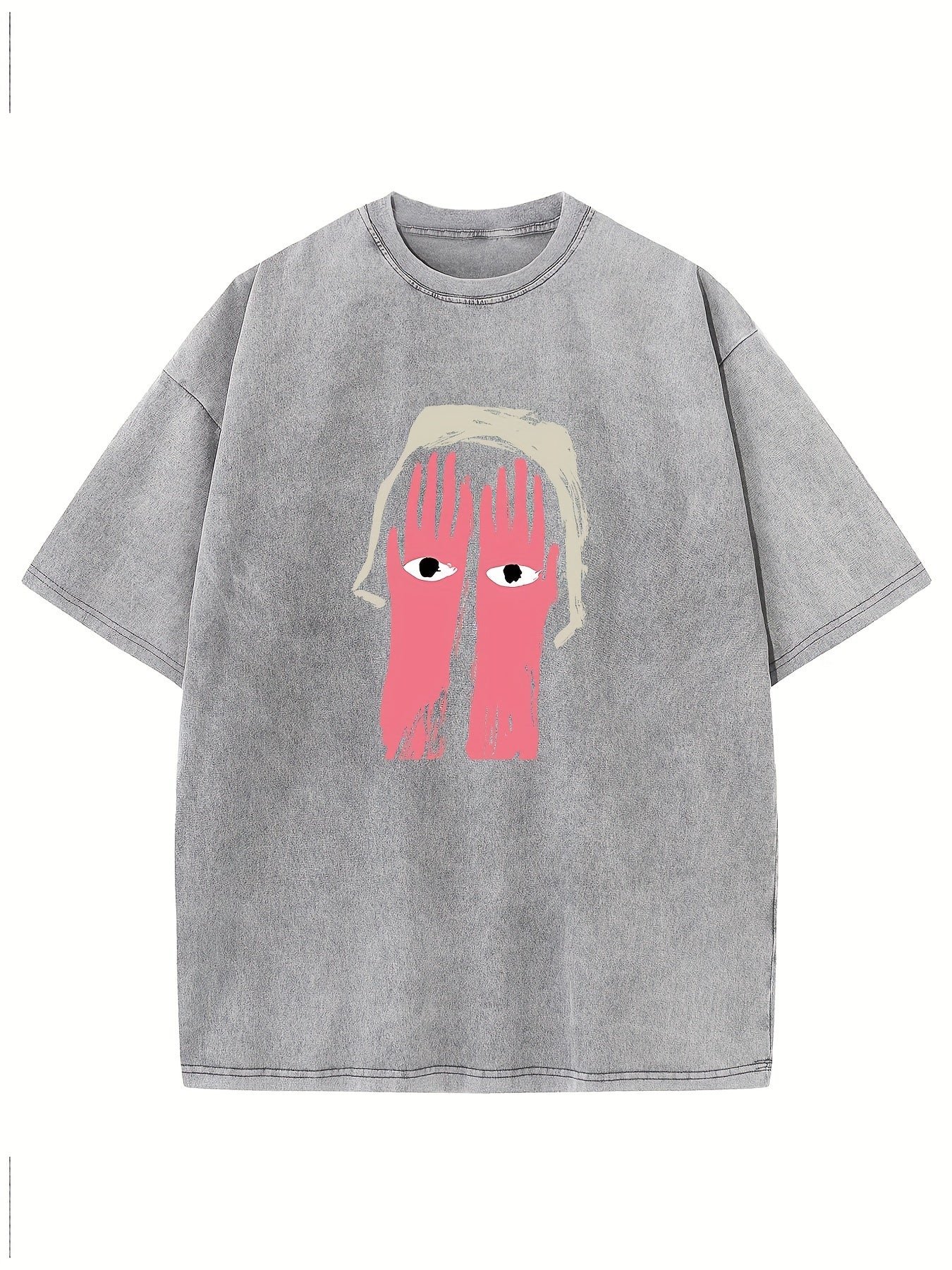 Men's Vintage Washed 100% Cotton T-Shirt - Relaxed Fit Short Sleeve Round Neck Casual Tee with Drop Shoulder, Soft Breathable Fabric for Summer & Year-Round Wear, Machine Washable Classic Top