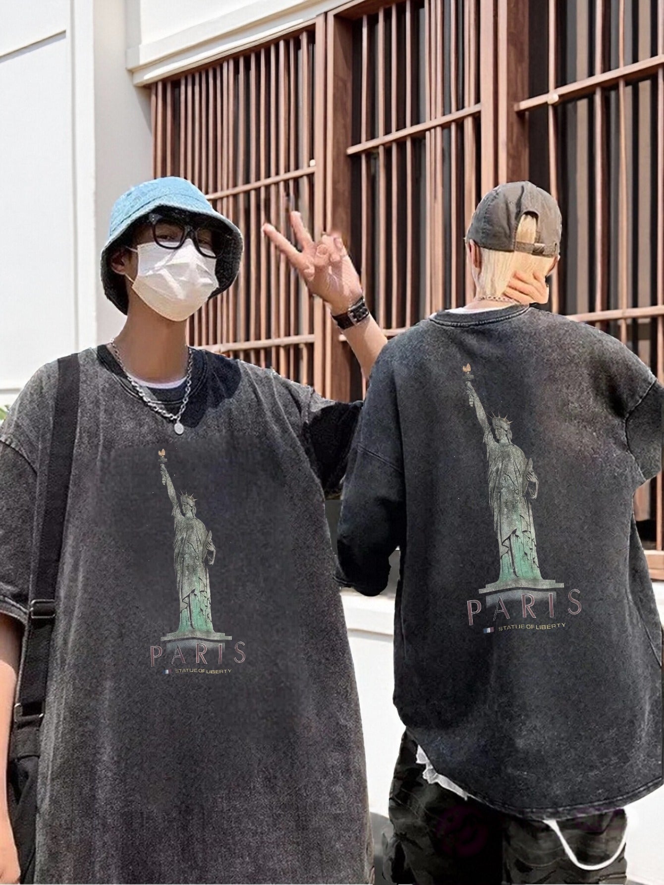 Unisex Vintage Washed Oversized Black Tshirt | High Quality Dirty Soil Spray Hand Worn Tank Top Tee Tops, Crew Neck, Loose Fit, All-Season