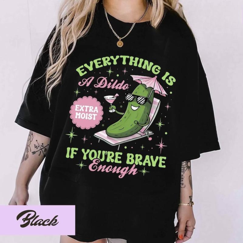 Inappropriate Shirts For Women, Raunchy Cucumber Shirt, Adult Humor Tee, Funny Gag Gift, Girls Trip Tshirt Exchange, Dirty Humor ShirtKnitted pure cotton comfortable T-shirt