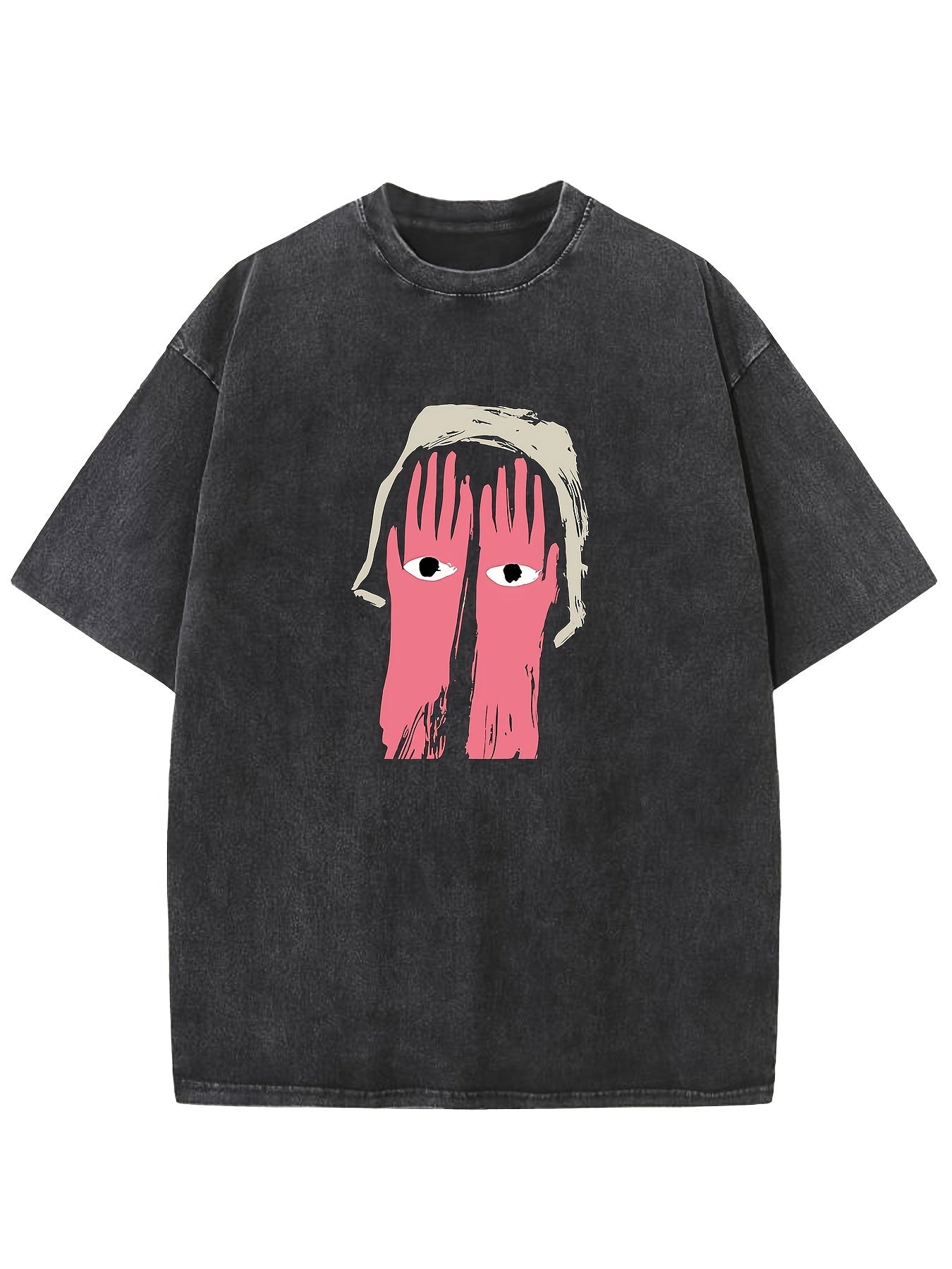 Men's Vintage Washed 100% Cotton T-Shirt - Relaxed Fit Short Sleeve Round Neck Casual Tee with Drop Shoulder, Soft Breathable Fabric for Summer & Year-Round Wear, Machine Washable Classic Top