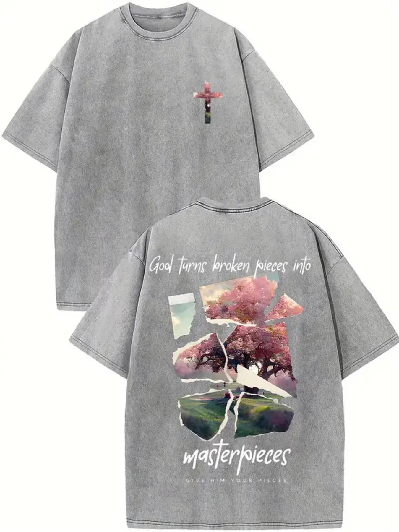 Men's Heavyweight 230gsm Vintage Washed Cotton T-Shirt - Thick Pure Cotton Round Neck Short Sleeve, Loose Fit Casual Streetwear Tee for Spring Summer & Year-Round Layering