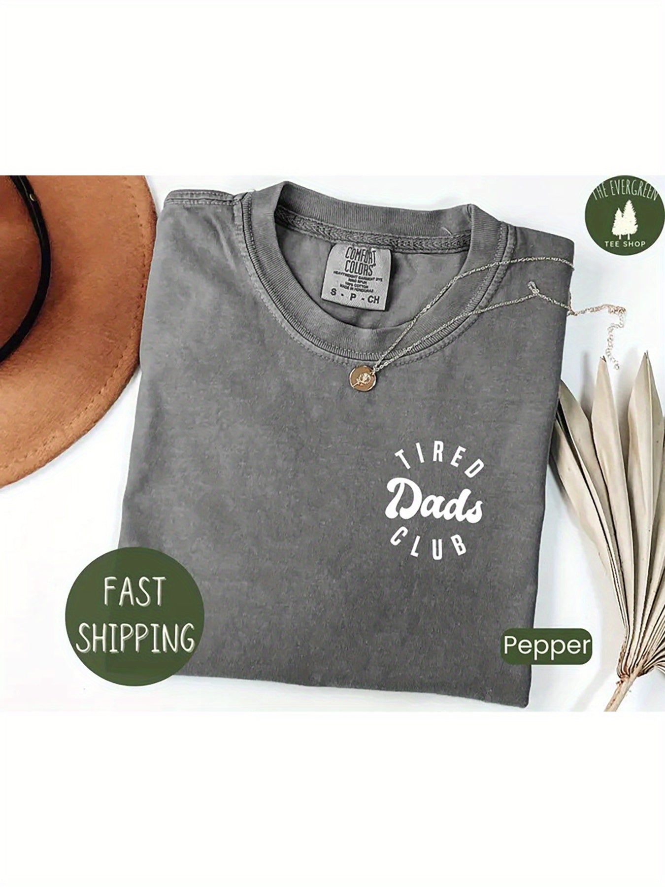 Men'S Vintage Washed T-Shirt - Tired Dad Club Graphic Tee, Heavyweight 230g Soft Wax-Dyed Fabric, All-Season Casual Shirt for Everyday & Father'S Day Gifts - Ideal Dad Apparel, Outdoor Clothing, Relaxed Fit, Short Sleeve Top, Retro Design