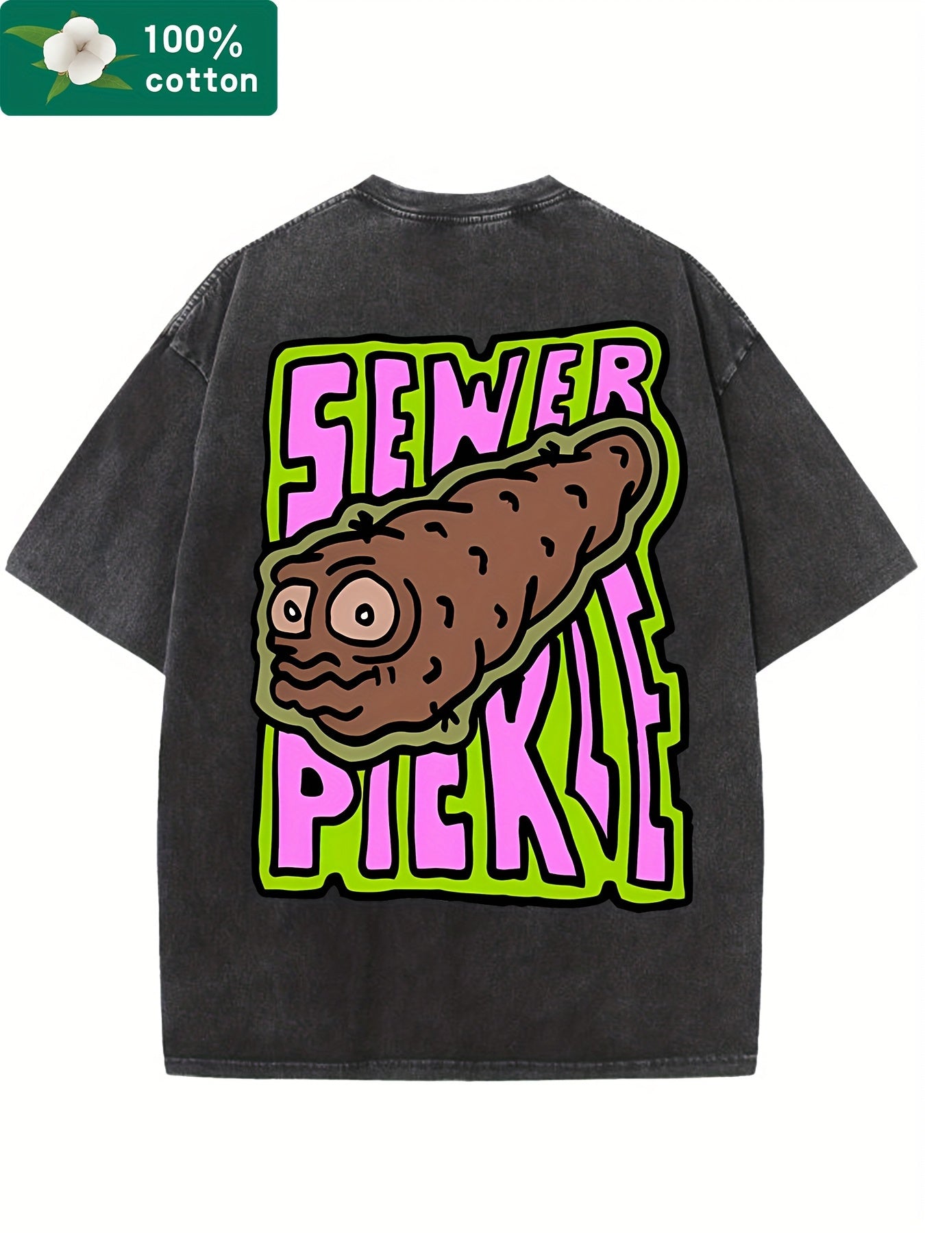 Men's Heavyweight 100% Cotton T-Shirt - Vintage Washed Black Short Sleeve with Acid Pickle Treatment & Stitching, Breathable Round Neck Casual Tee Suitable for All Seasons, Machine Washable, Perfect Gift for Holidays & Casual Attire 230G