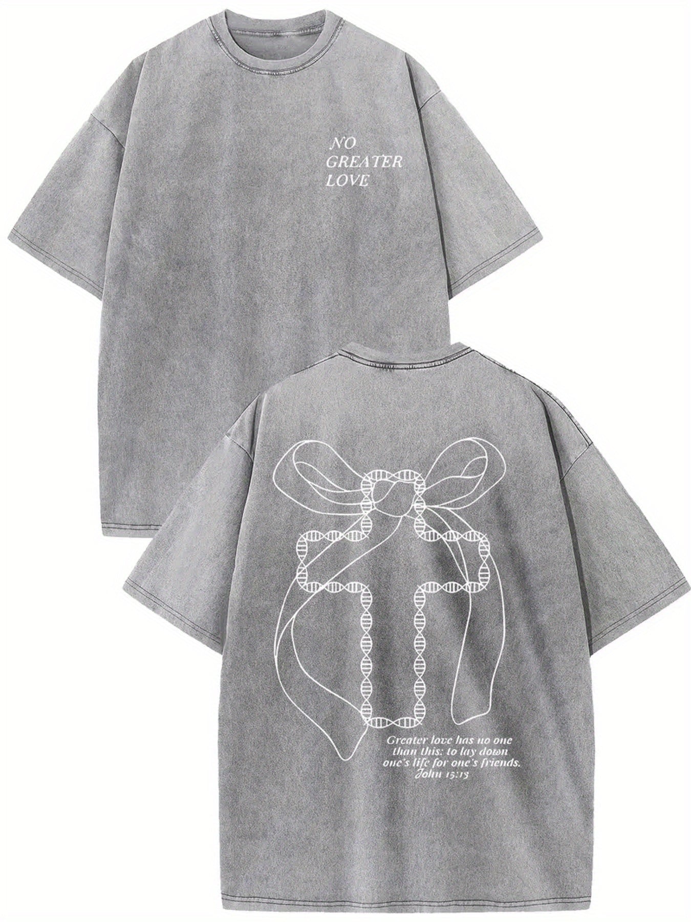 1pc Men'S Vintage Streetwear Oversized "No Big Love" Graphic T-Shirt - Double-Sided Washed Heavyweight 230gsm Crew Neck, All-Season Comfort, Machine Washable Casual Tee with Print on Brown, Minimalist Everyday Shirt for Men, Perfect Holiday Gift