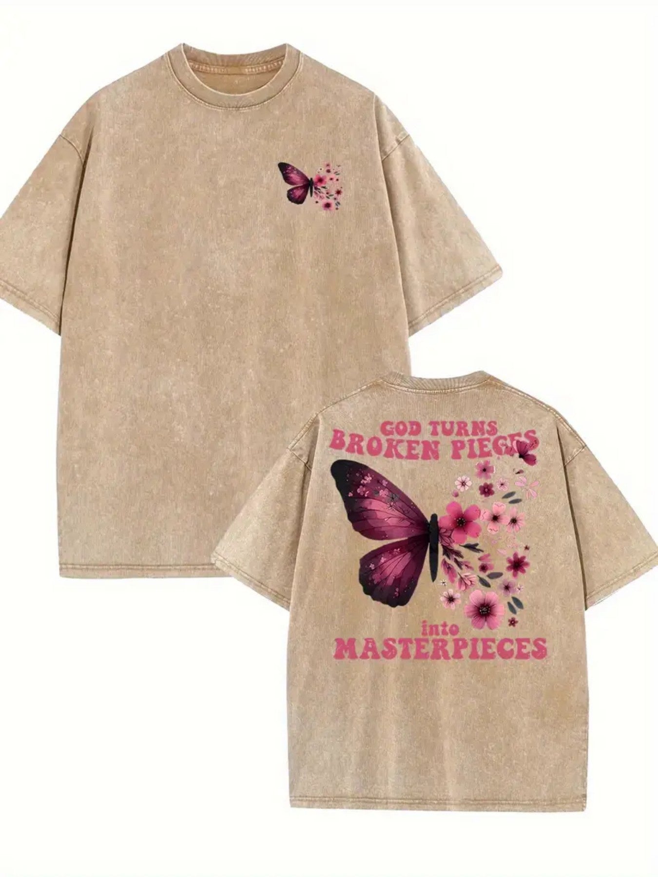 Women's Vintage Washed Thick Cotton T-Shirt - Oversized Loose Fit Short Sleeve Round Neck Casual Top with Retro Washed Texture, Spring Summer Everyday Blouse for Women, Machine Washable Loose Fit T-Shirts (Not Dry Clean)