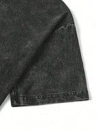 Retro neutral oversized anime manga dirty wash heavyweight cotton T-shirt, patterned T-shirt, anime fans, men's clothing