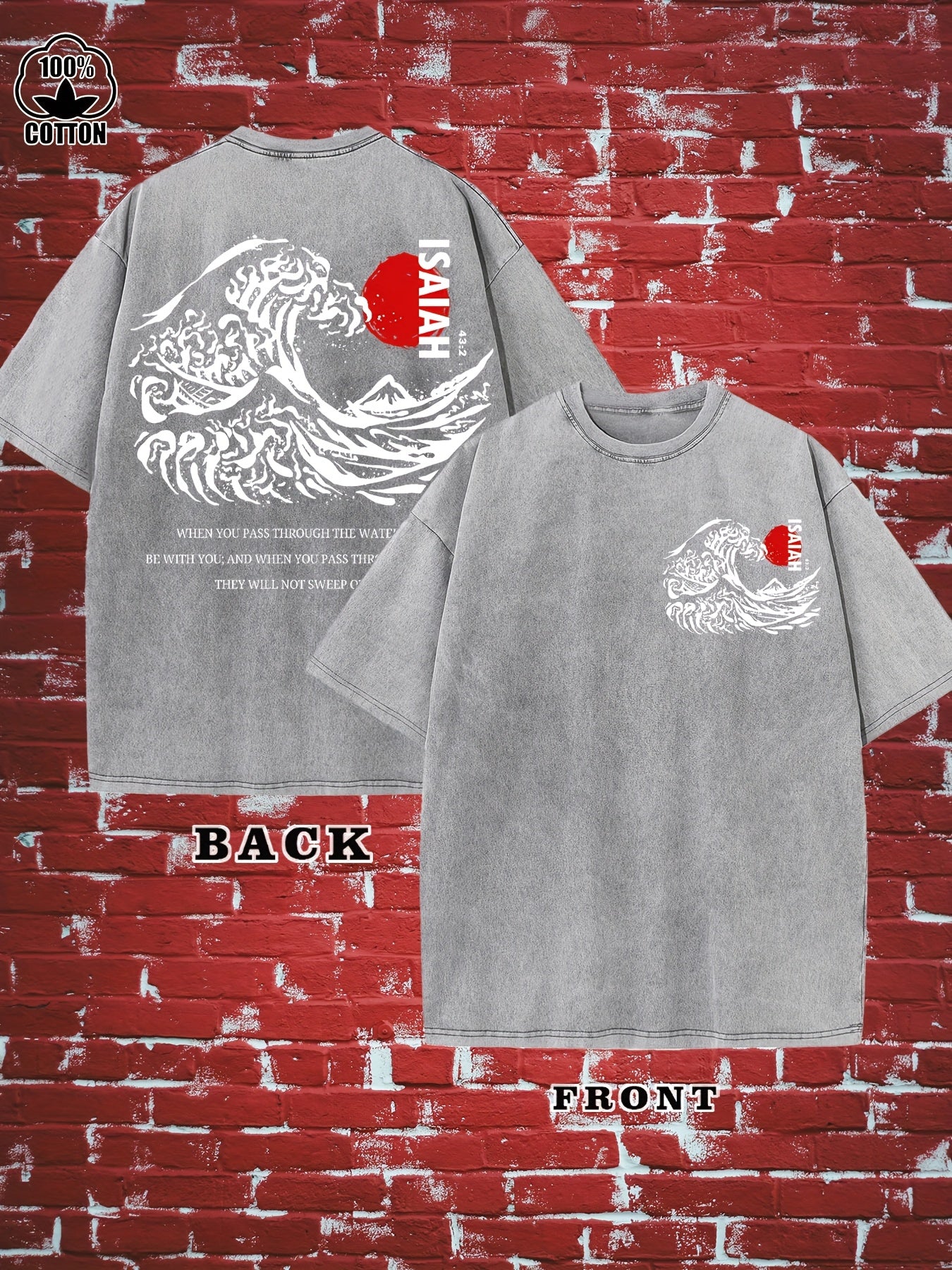 Men's 230g Heavyweight 100% Cotton T-Shirt - Y2K Retro Washed Soft Distressed Vintage Streetwear Style Short Sleeve Round Neck Casual Summer Tee for Daily Wear