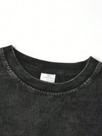 Retro neutral oversized anime manga dirty wash heavyweight cotton T-shirt, patterned T-shirt, anime fans, men's clothing