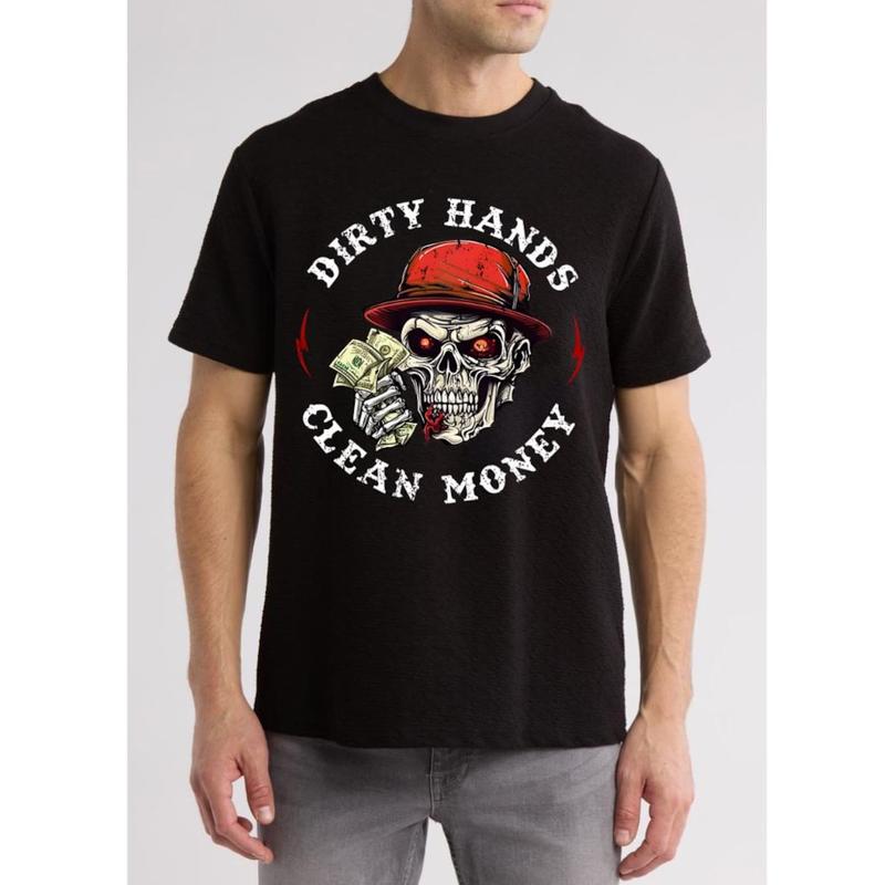 Dirty Hands Clean Money T-Shirt – Hard Work Pays Off Tee – Blue Collar Pride Graphic Shirt – Unisex Motivational Workwear