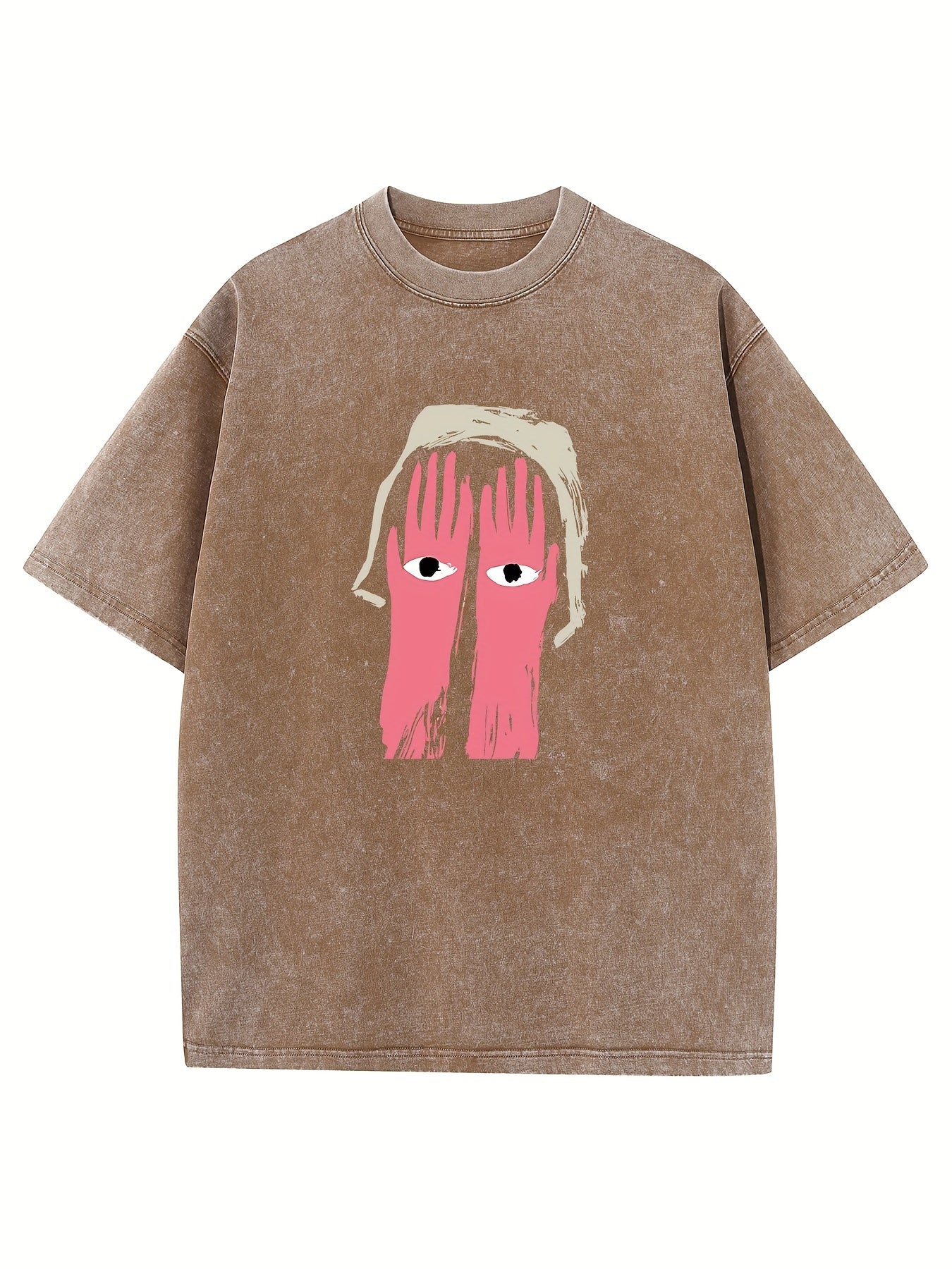 Men's Vintage Washed 100% Cotton T-Shirt - Relaxed Fit Short Sleeve Round Neck Casual Tee with Drop Shoulder, Soft Breathable Fabric for Summer & Year-Round Wear, Machine Washable Classic Top