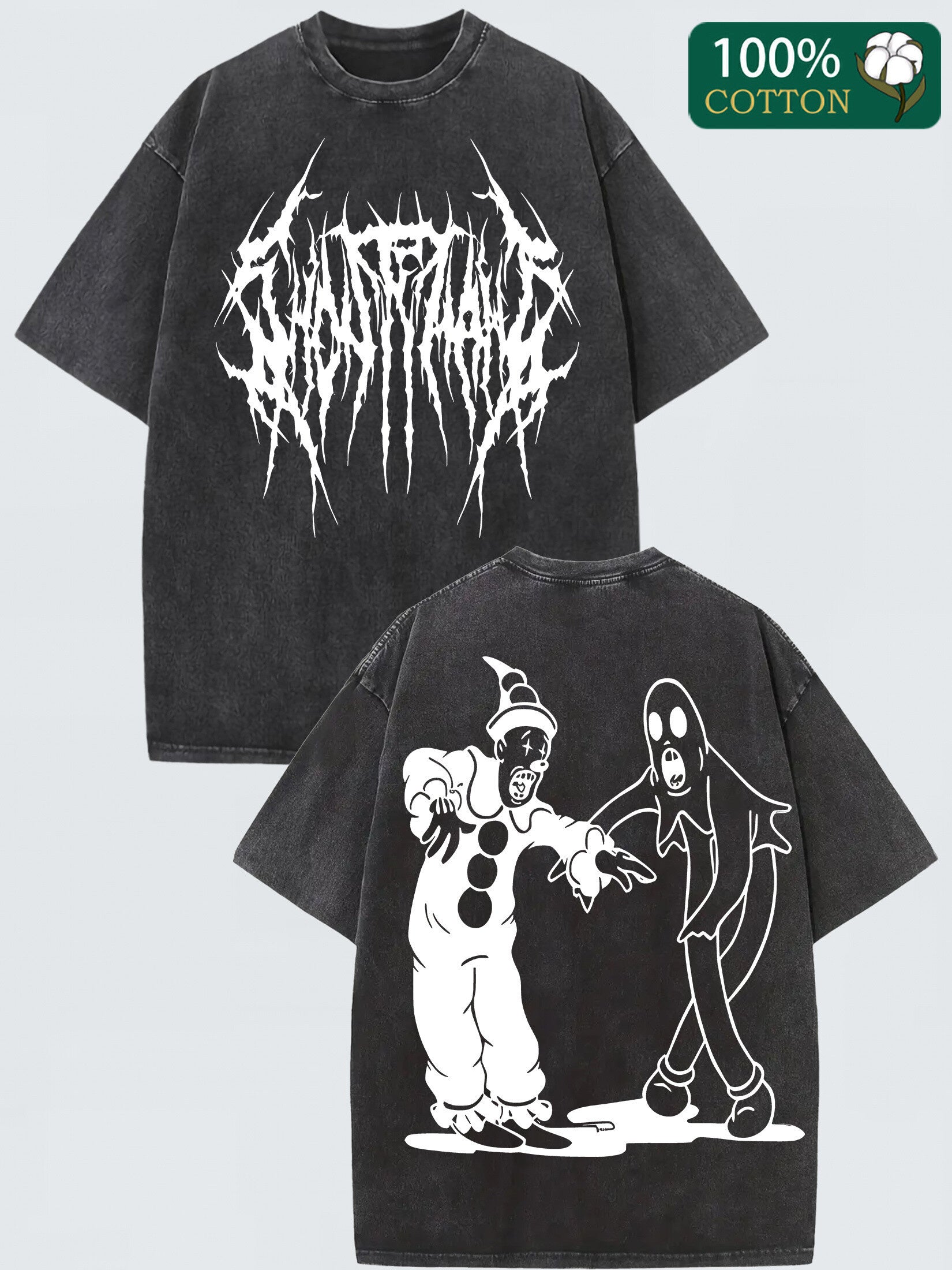 Vintage Distressed 100% Cotton T-Shirt - Casual Short Sleeve Round Neck Tee with Aged Style, Breathable & Machine Washable, Versatile for all-Season Wear, Iconic Casual Look