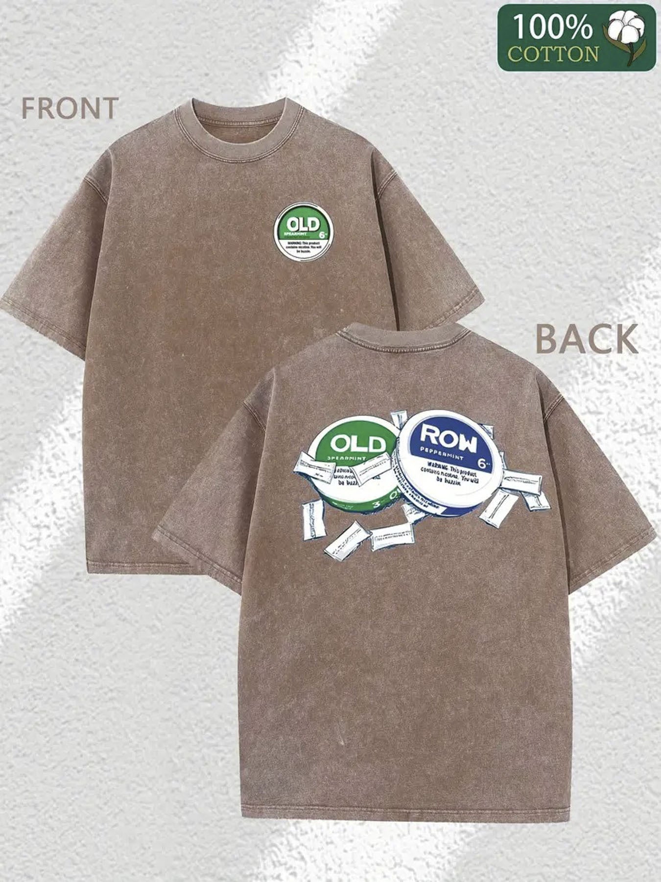 230g Double-Sided Washed Old Style Print T-Shirt | High-Quality Wax Print, Retro Fashion Brand, Suitable for Summer, Moderate Thickness, Ideal as a Holiday Gift, Crew Neck, Casual Style, Regular Fit