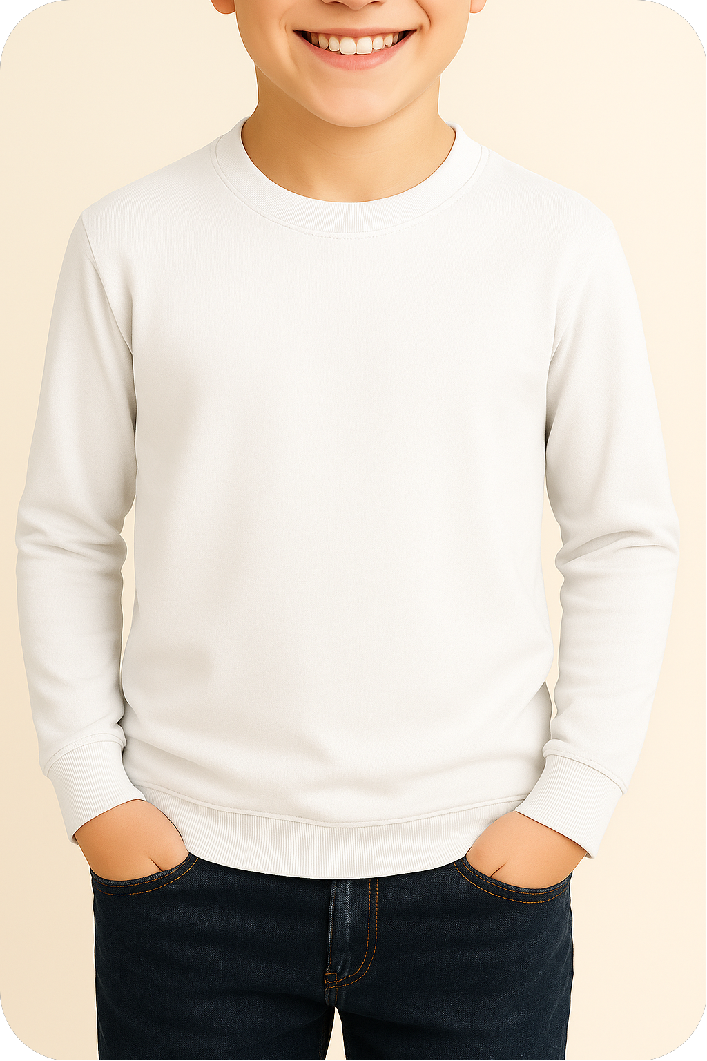 Children's crew neck sweatshirts are suitable for ages 3-10