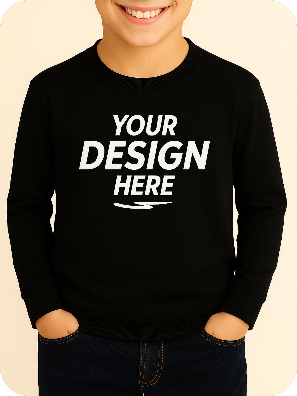 Children's crew neck sweatshirts are suitable for ages 3-10