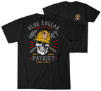 Blue Collar Patriot T-Shirt – Dirty Hands Honest Money Tee, Hard Hat Skull Graphic, American Worker Pride Shirt for Men, Labor Day Gift Idea