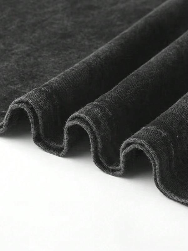 Retro neutral oversized anime manga dirty wash heavyweight cotton T-shirt, patterned T-shirt, anime fans, men's clothing