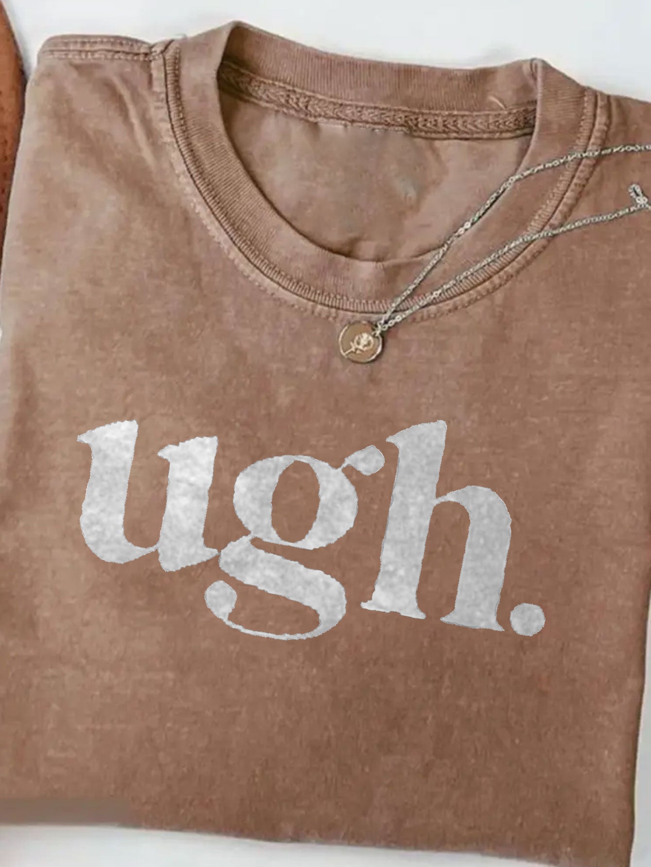 Oversized Black Cotton T-Shirt with 'ugh.' Print - Casual Loose Fit Round Neck Tee, Machine Washable Year-Round Comfortable Daily Wear for all-Season Casual Outfits