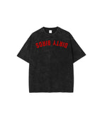 DIRTY BIRDS Acid Wash T-Shirt | Atlanta Football Shirt | Black Red Game Day Tee | Unisex Fit | Atlanta Team Colors | Drop Shoulder Style