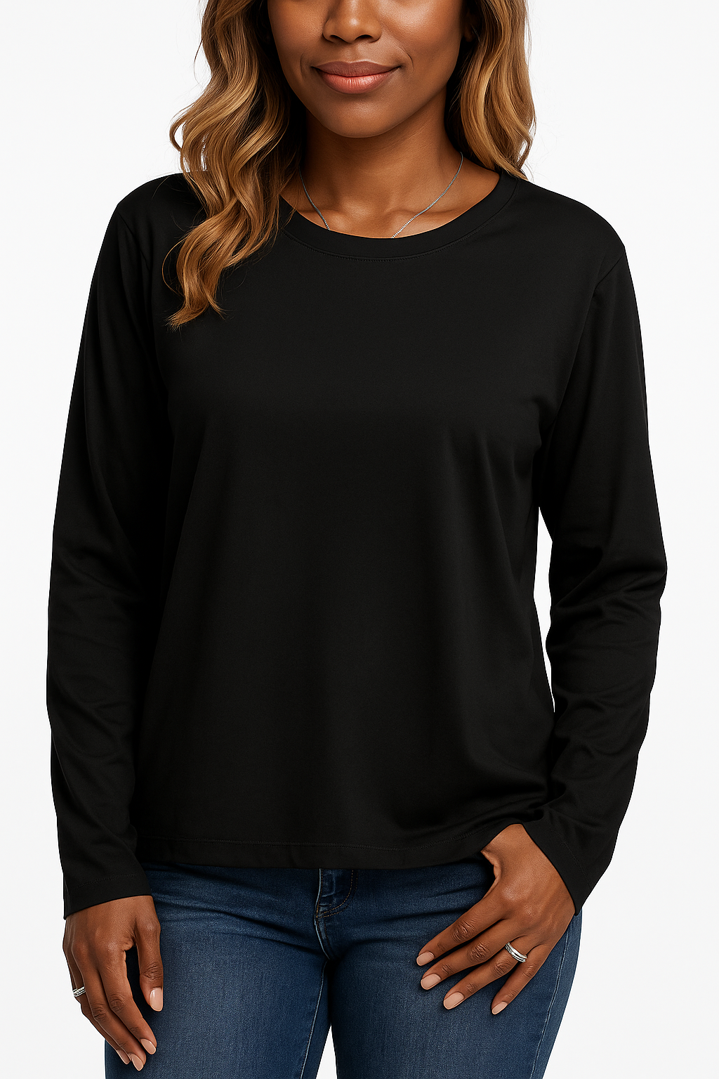 Women s Round Neck Long sleeved T shirt Printhh Women s Round Neck Long sleeved T shirt Printhh